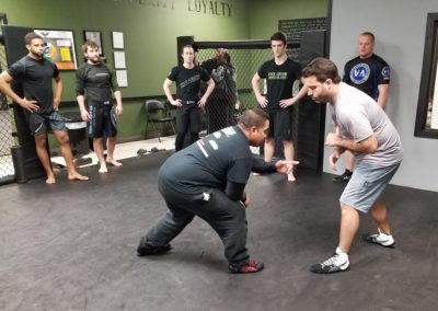 Grappling with Chris Regodon at Five Crow Martial Arts in Hampton, Virginia
